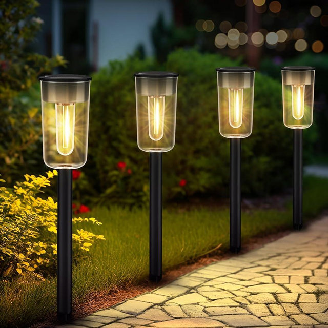 VISFLAIR Solar Pathway Lights, 8 Pack Solar Lights Outdoor Waterproof, Solar Garden Stake Lights for Outside Yard Landscape Path Walkway Driveway Lawn Decor