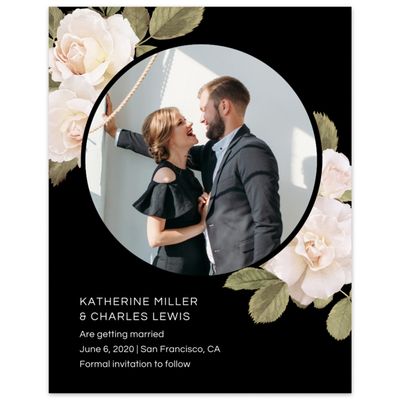 Grey Wedding Digital Save the Date - Woads Frame