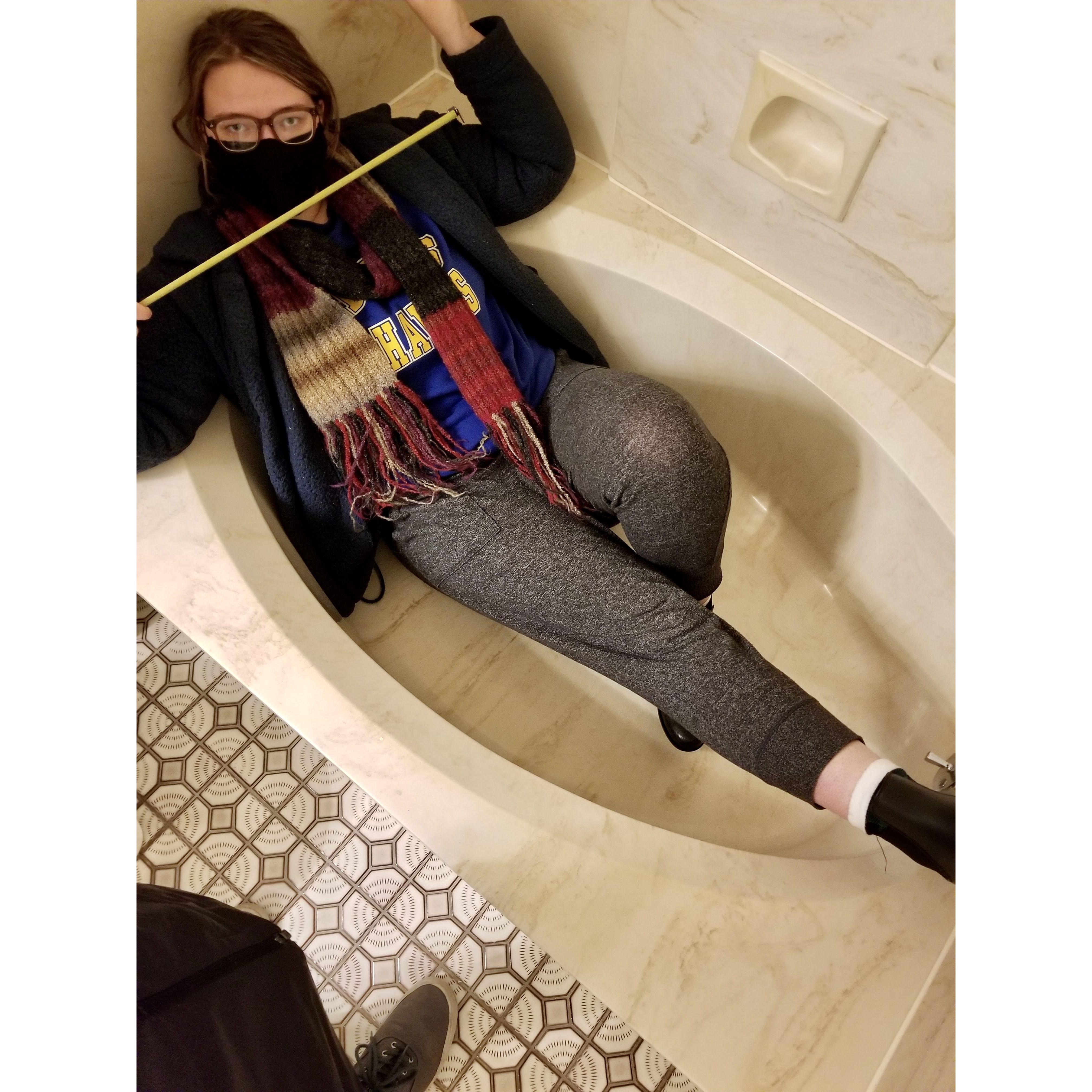 2021 - touring the home we ended up buying in WI. We are suckers for a big tub.