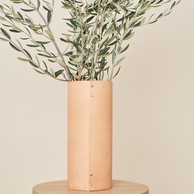 Large Leather Rivet Vase