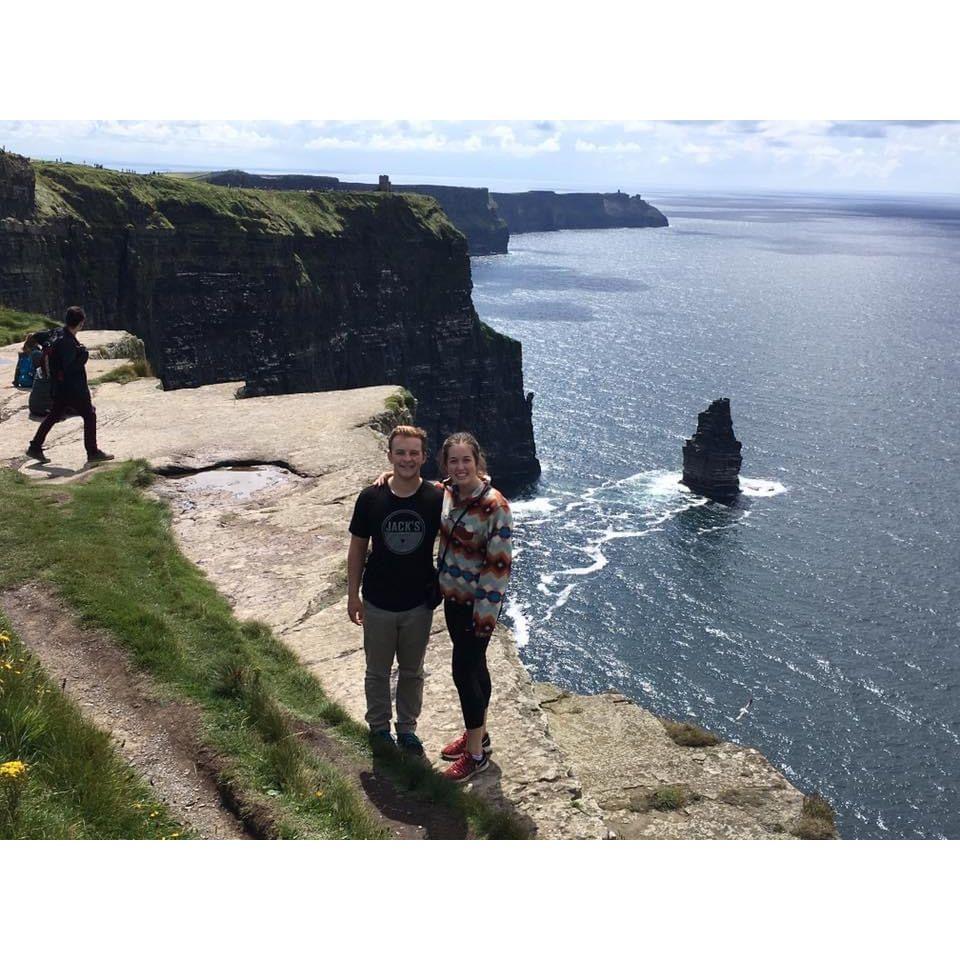 The Cliffs of Moher, Ireland 2017. The tourist who took this photograph said it would be funny if Jack got down on one knee in the picture to prank our families back home.