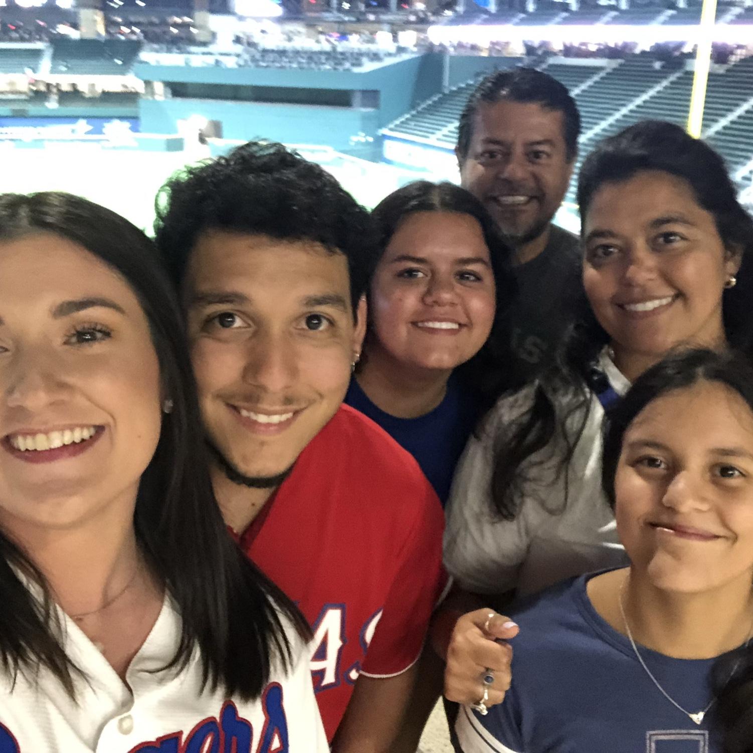 Rangers game with Zachary's family