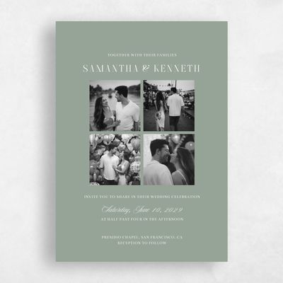 Sage, Green Wedding Invitation - Cillian Multiphoto