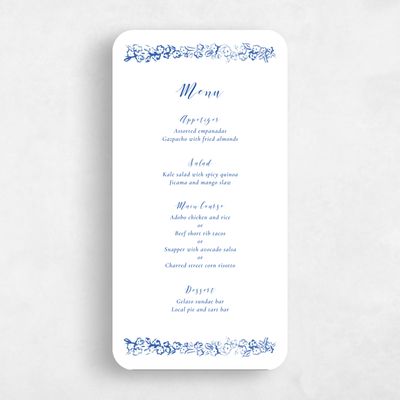 Blue Rounded Wedding Menu - Brier