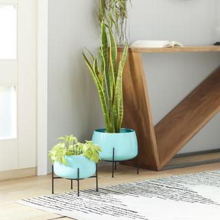 2-Piece Oblong Contemporary Planter Set