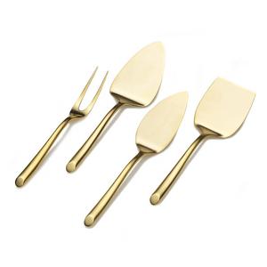 Towle Living 5163776 Wave 4-Piece 24K Gold-Plated Stainless Steel Cheese Server Set