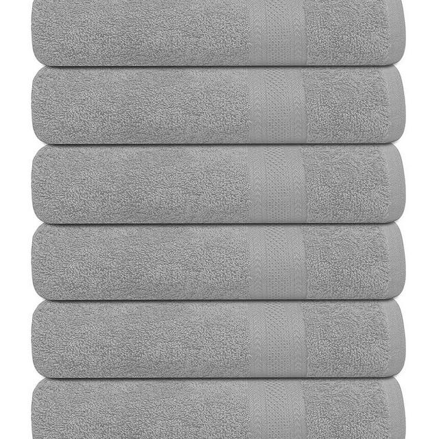 TEXCRAFT Bath Towel Set, Cotton Terry Towels for Bathroom, Quick Dry, Lightweight, Highly Absorbent, Soft Feel, 24 x 48 Pack of 6 for Shower, Pool, Spa, Gym, Hand towel for Daily Use
