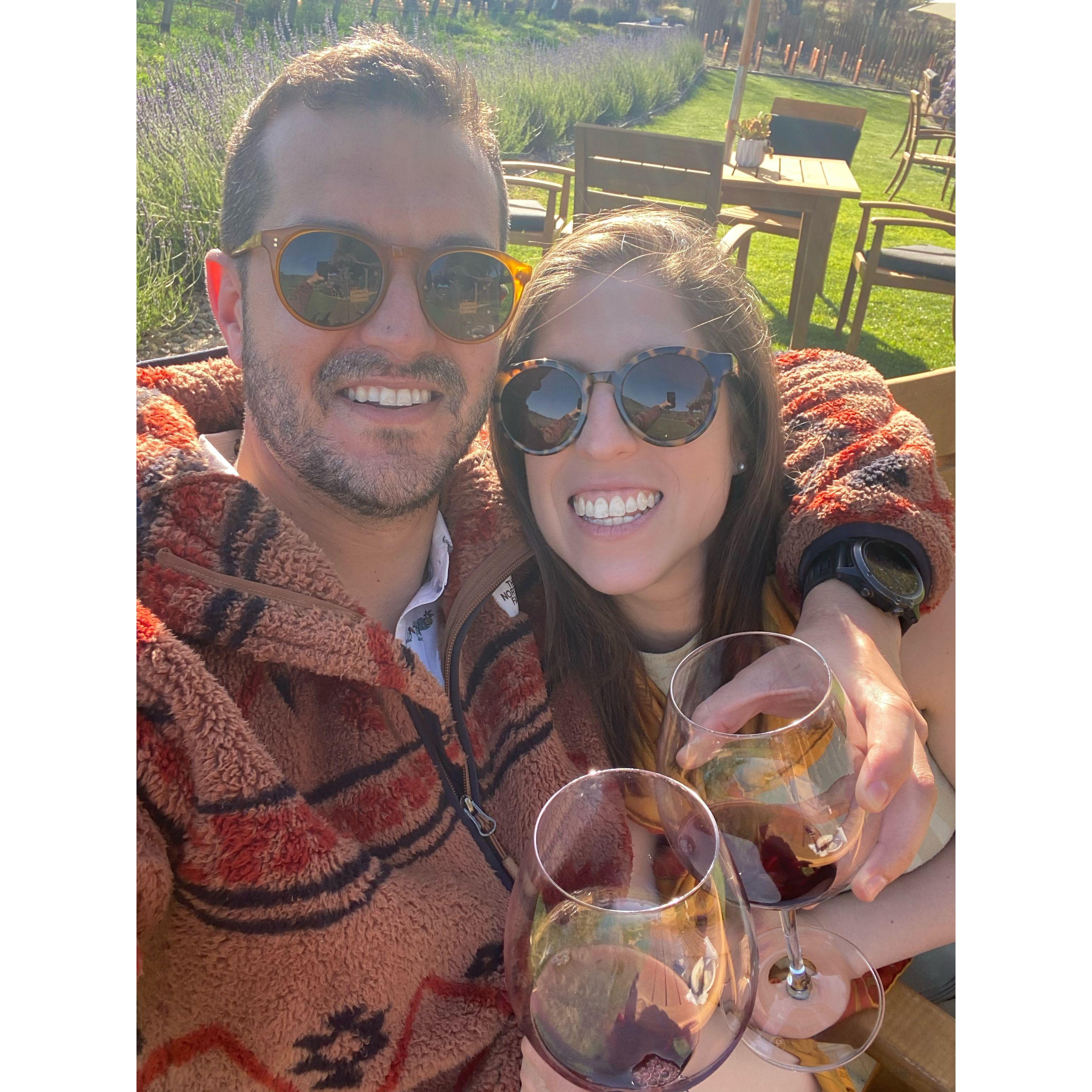 Just in love drinking wine being silly