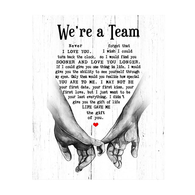 "We're A Team" Wedding Quotes Wall Art Decor -11 x 14" Inspirational Love & Marriage Print -Ready to Frame. Romantic Wedding Table & Anniversary Gift for Husband, Wife, Newlyweds & Couples! (X-Large)
