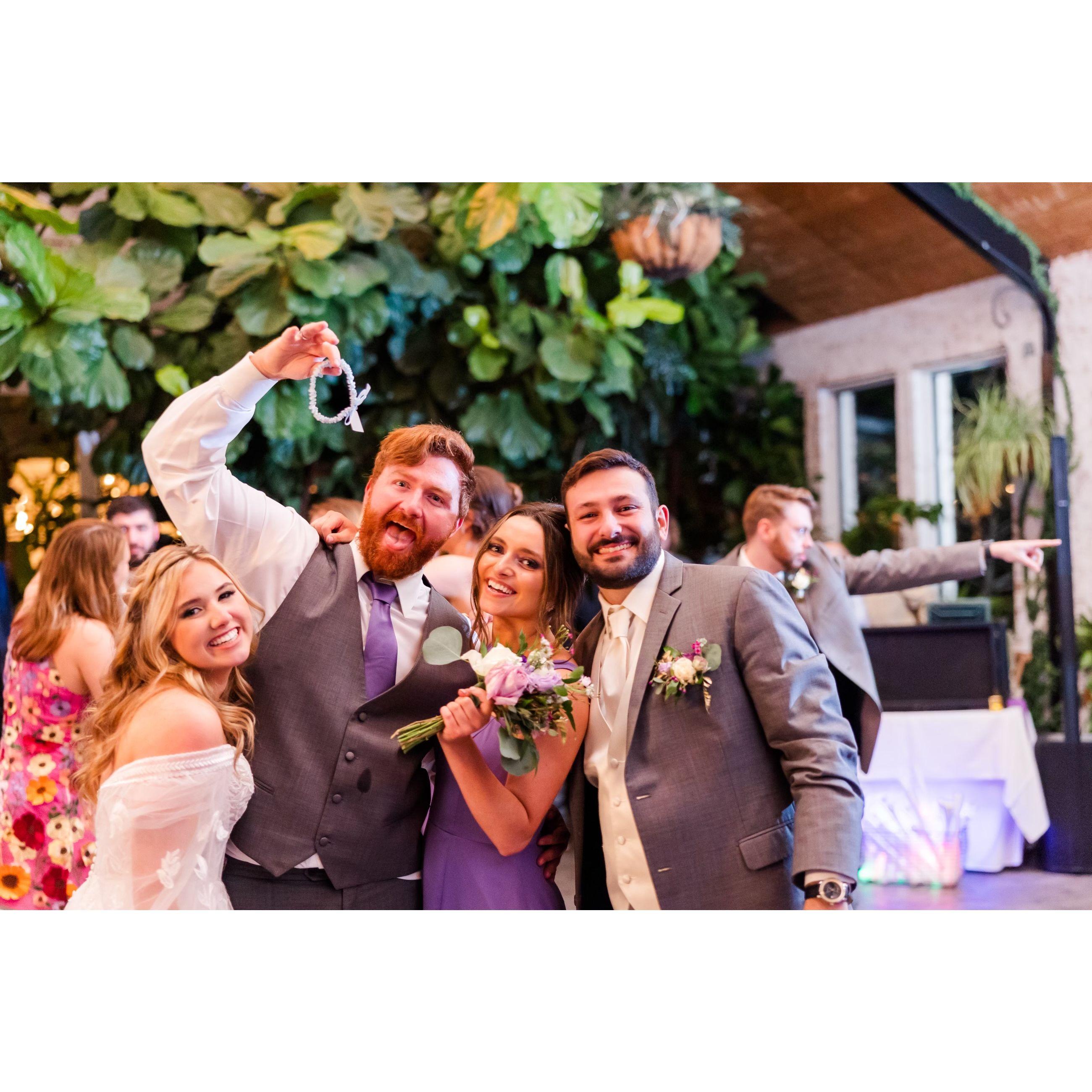 Blake and Emma caught the garter and bouquet at Ashton and Brennan's wedding. 6 months later, they would be engaged!