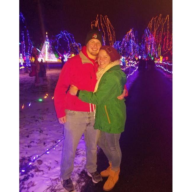 One of our first photos together. Timeless. Look at the Christmas colors coordination!