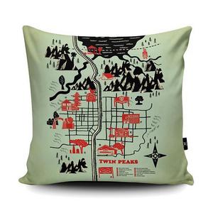 Twin Peaks Cushion, Twin Peaks Pillow, Twin Peaks Map Gift, Twin Peaks Cushion Cover, Twin Peeks Geek Cushion by Robert Farkas