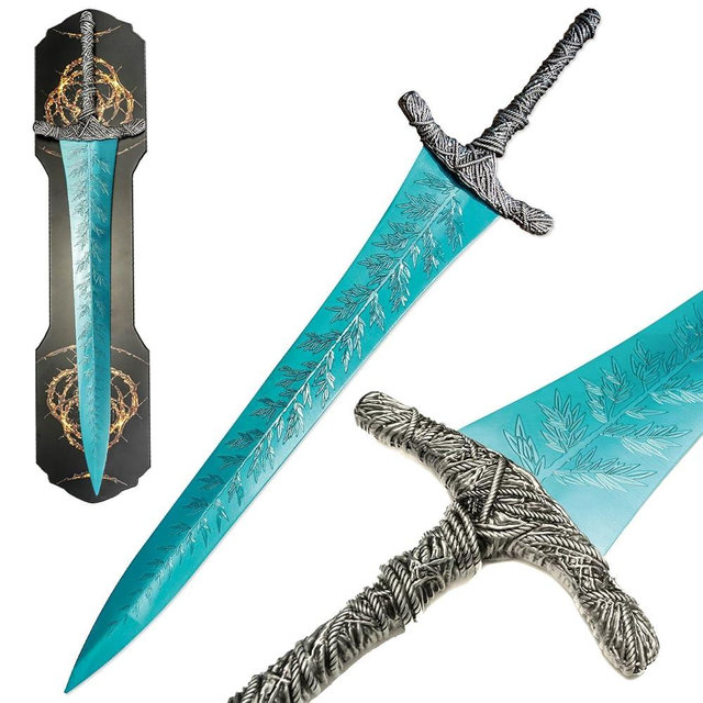 ziqing Dark Moon Greatsword Sword Real Full Metal Game Replica Props 41inchs for Cosplay Props Display and Collection