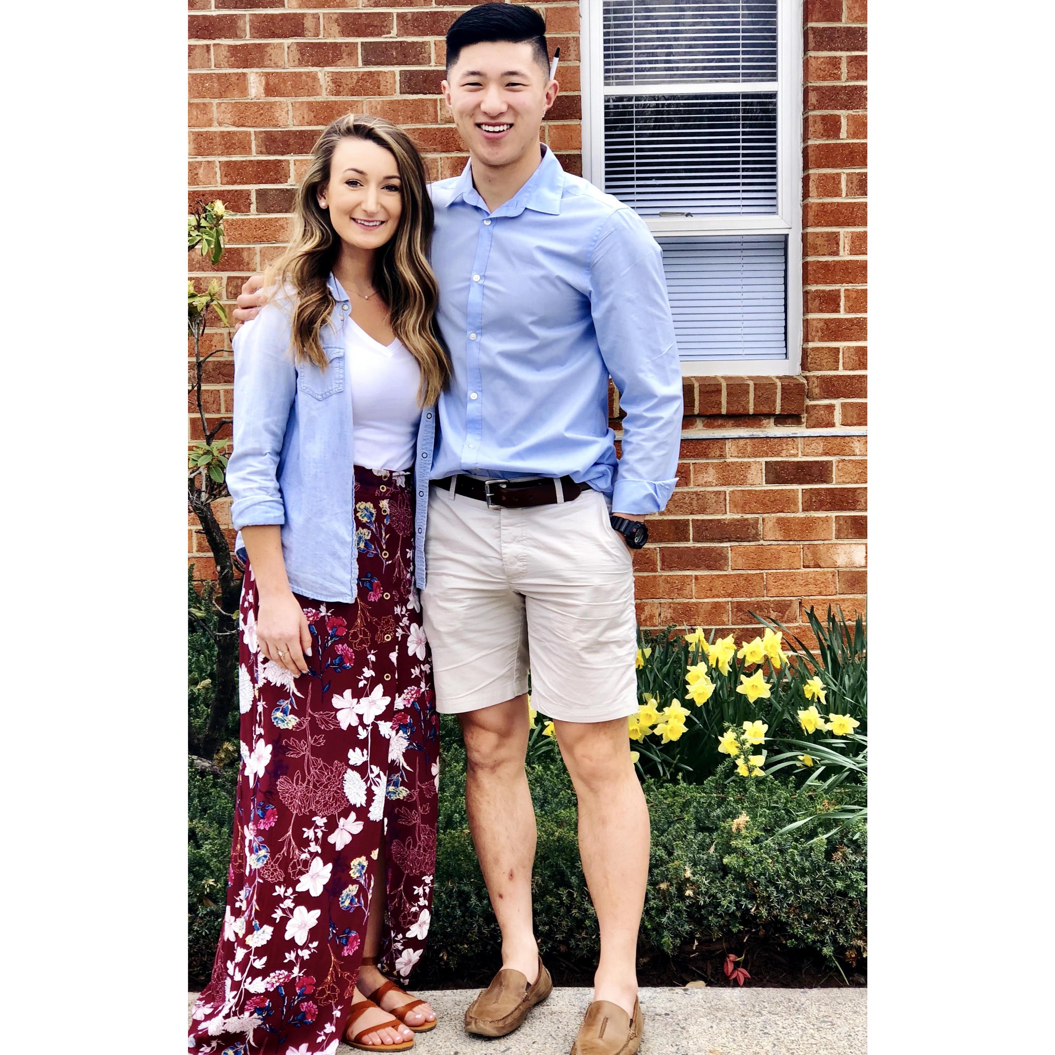 Our first picture together on Easter of 2018