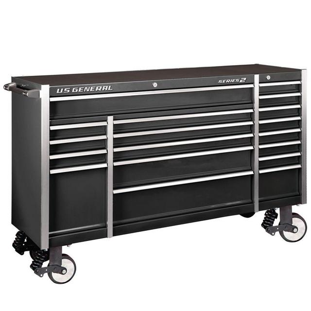 72 in. x 22 In. Triple Bank Roller Cabinet, Black
