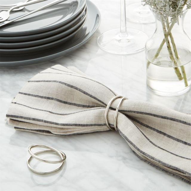 Aria Silver Napkin Ring - www.crateandbarrel.com