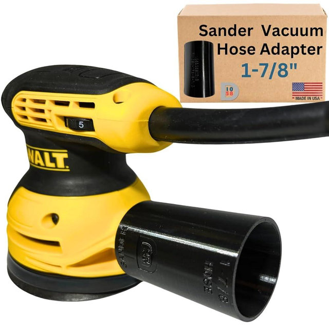 Sander Vacuum Adapter for DeWalt or Craftsman Sanders - Shop Vac Attachment for Dust Collection (1-7/8") by 1058Designs