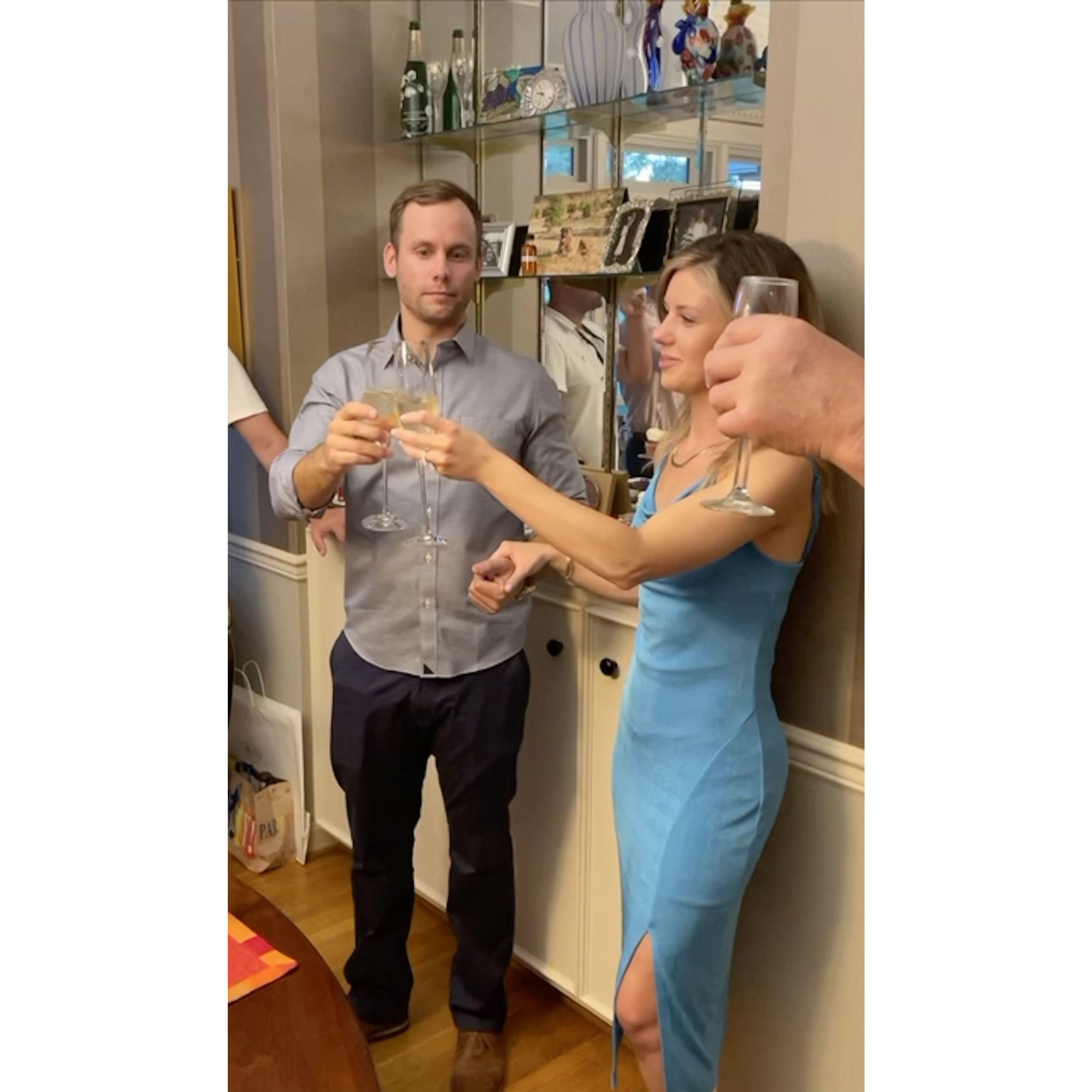 A toast at our engagement party