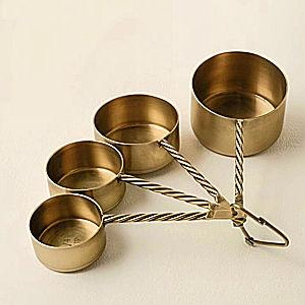 Antique Brass Twisted Measuring Cups