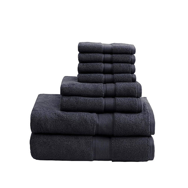 Madison Park Signature 800GSM 100% Cotton Luxurious Bath Towel Set Highly Absorbent, Quick Dry, Hotel & Spa Quality for Bathroom, Multi-Sizes, Black