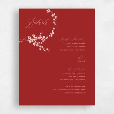 Dark Red Wedding Enclosure - Sakura