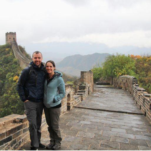 Atop the Great Wall of China in Beijing, China