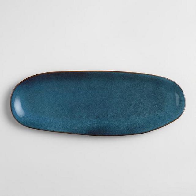 Indigo Organic Reactive Glaze Serving Platter