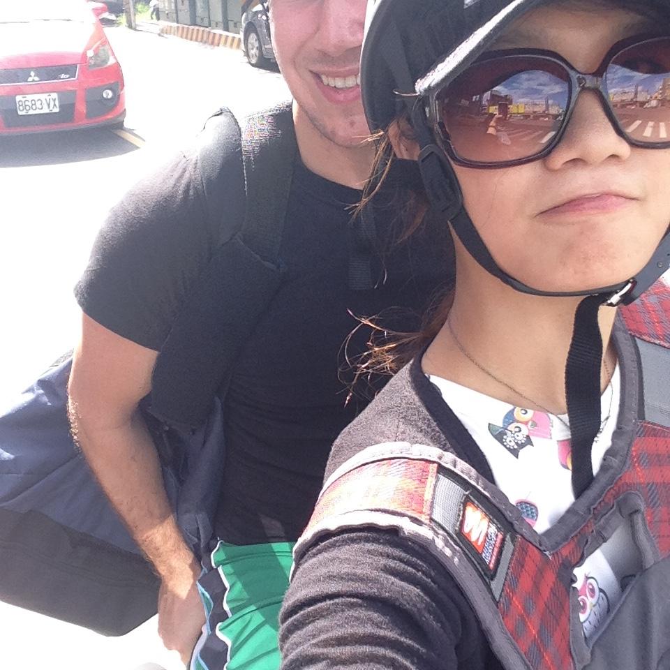 Tyler’s first time on a scooter - Tainan, 2016. Ariel took Tyler to see the entire island of Taiwan during his first trip.