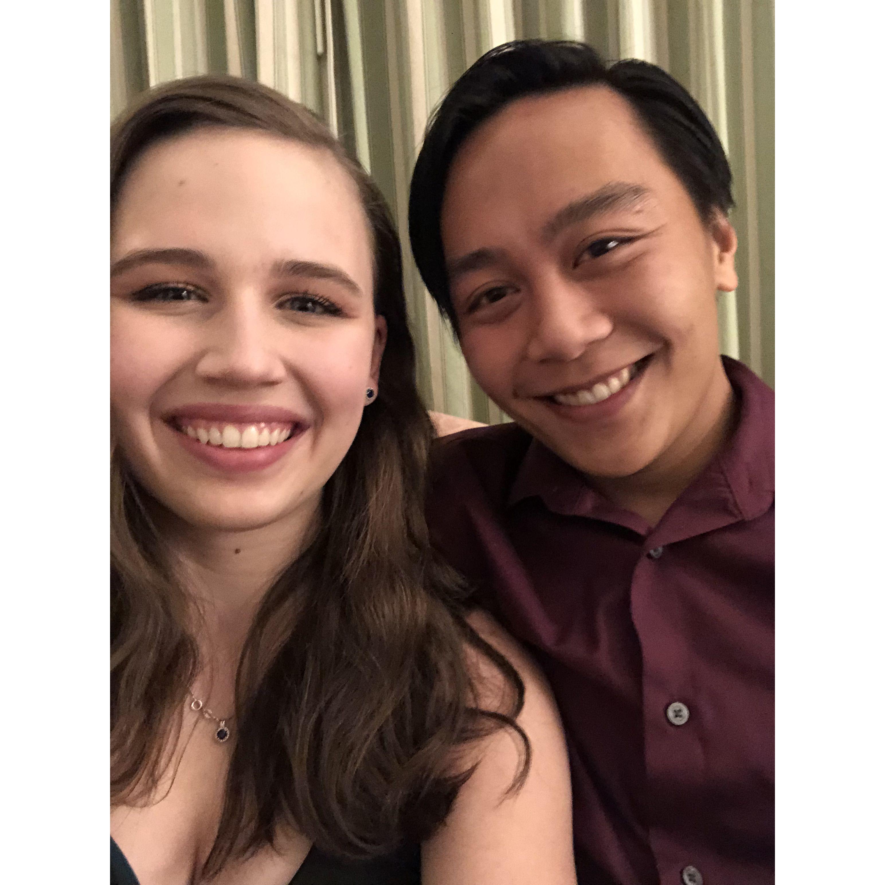 February 2019
We celebrated our first anniversary together.