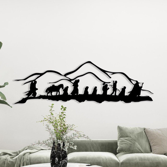 Fellowship of the Ring Metal Wall Art - Fantasy Movie Decor - Unique Birthday Gift