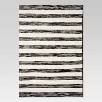 Outdoor Rug Worn Stripe- Navy 9x12