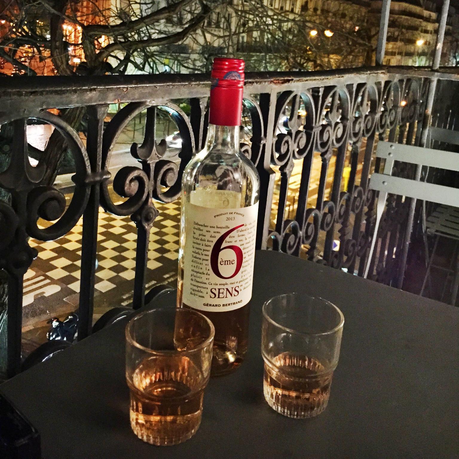 Our bottle of rosé on our little Parisian balcony. This was taken moments before the proposal.