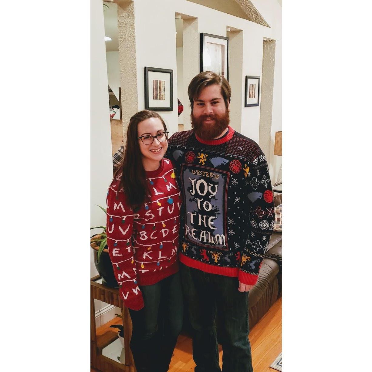 Ugly sweater party 2018. We definitely had the best (not so ugly) sweaters!