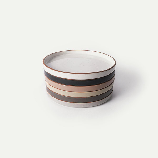 Rimmed & Flat Salad Plates - Set of 6, Color: Assorted Neutrals