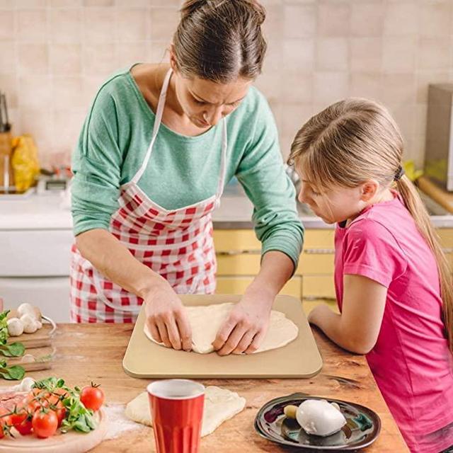 Pizza Stone, Heavy Duty Pizza Grilling Stone, Ceramic Baking Stone, Pizza Pan for Oven, BBQ and Grill, Thermal Shock Resistant, 15x12 Inch