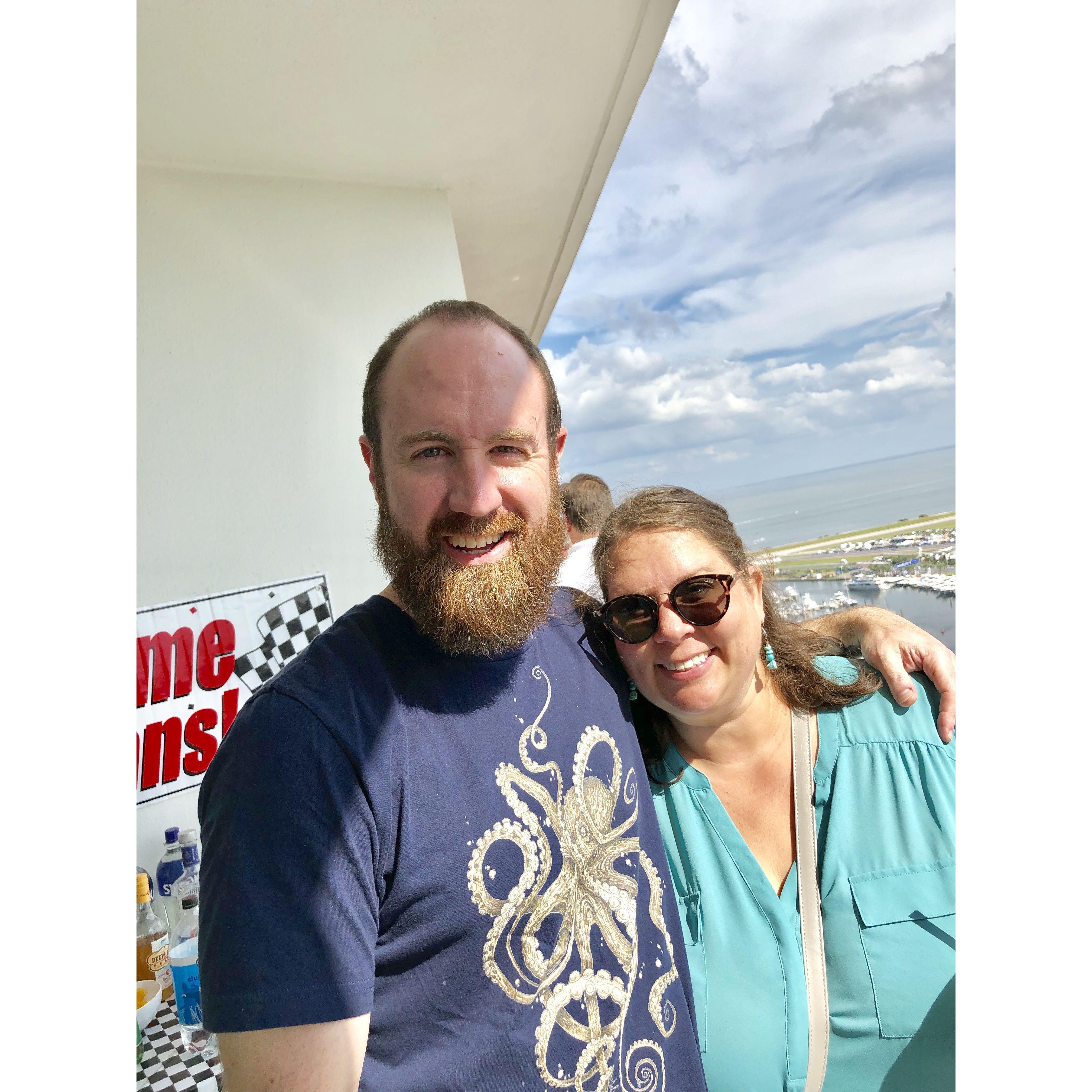 The day we first exchanged "I love yous" on a balcony above the Saint Pete Grand Prix
