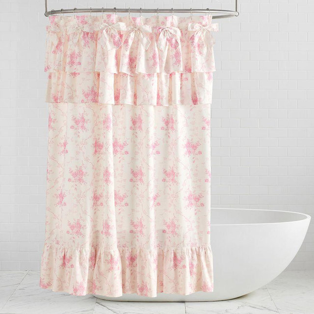 Love Shack Fancy Shower Curtain, Pink, 72"