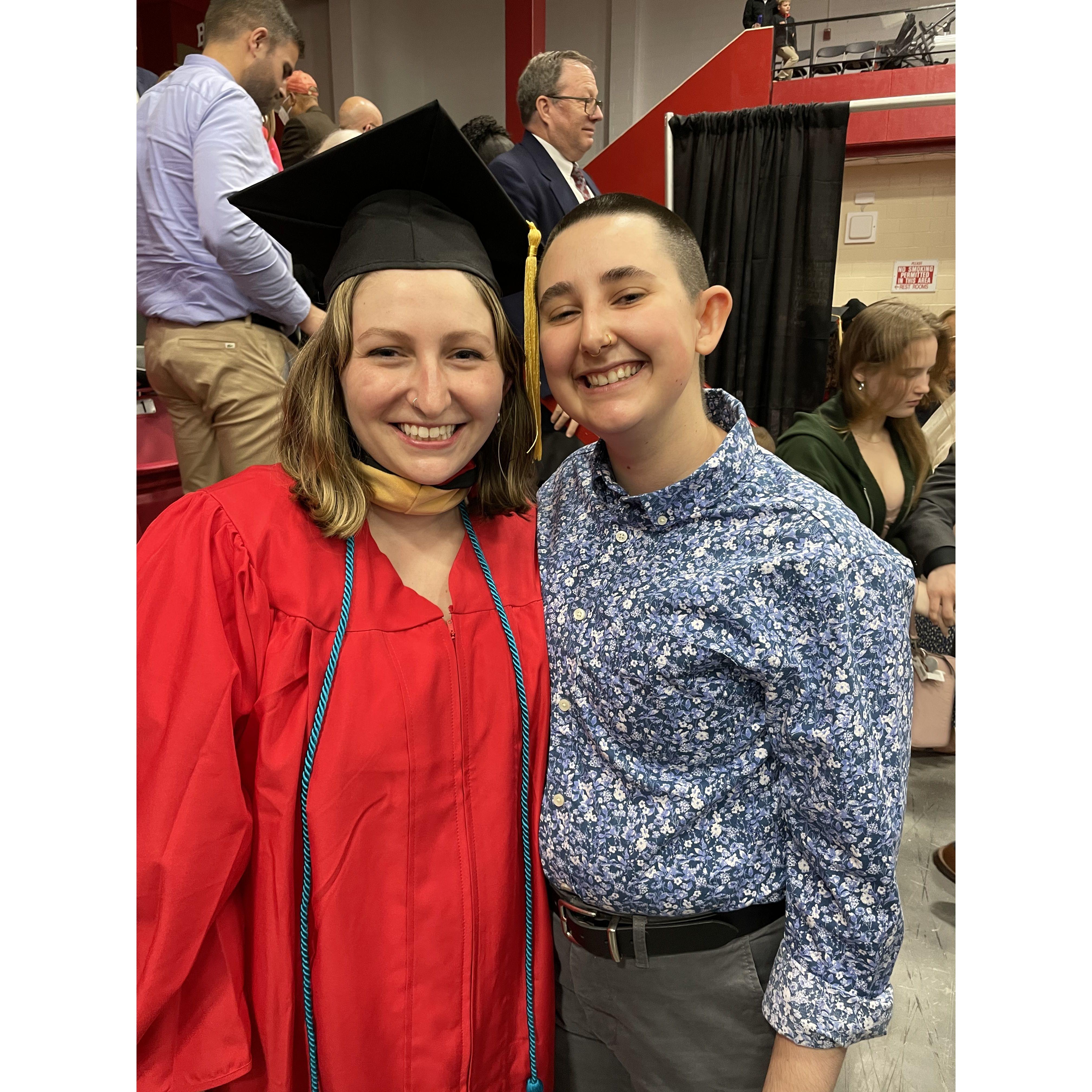 At Lauren's MSW graduation. Fun fact, we both attended Boston University School of Social Work two years apart!