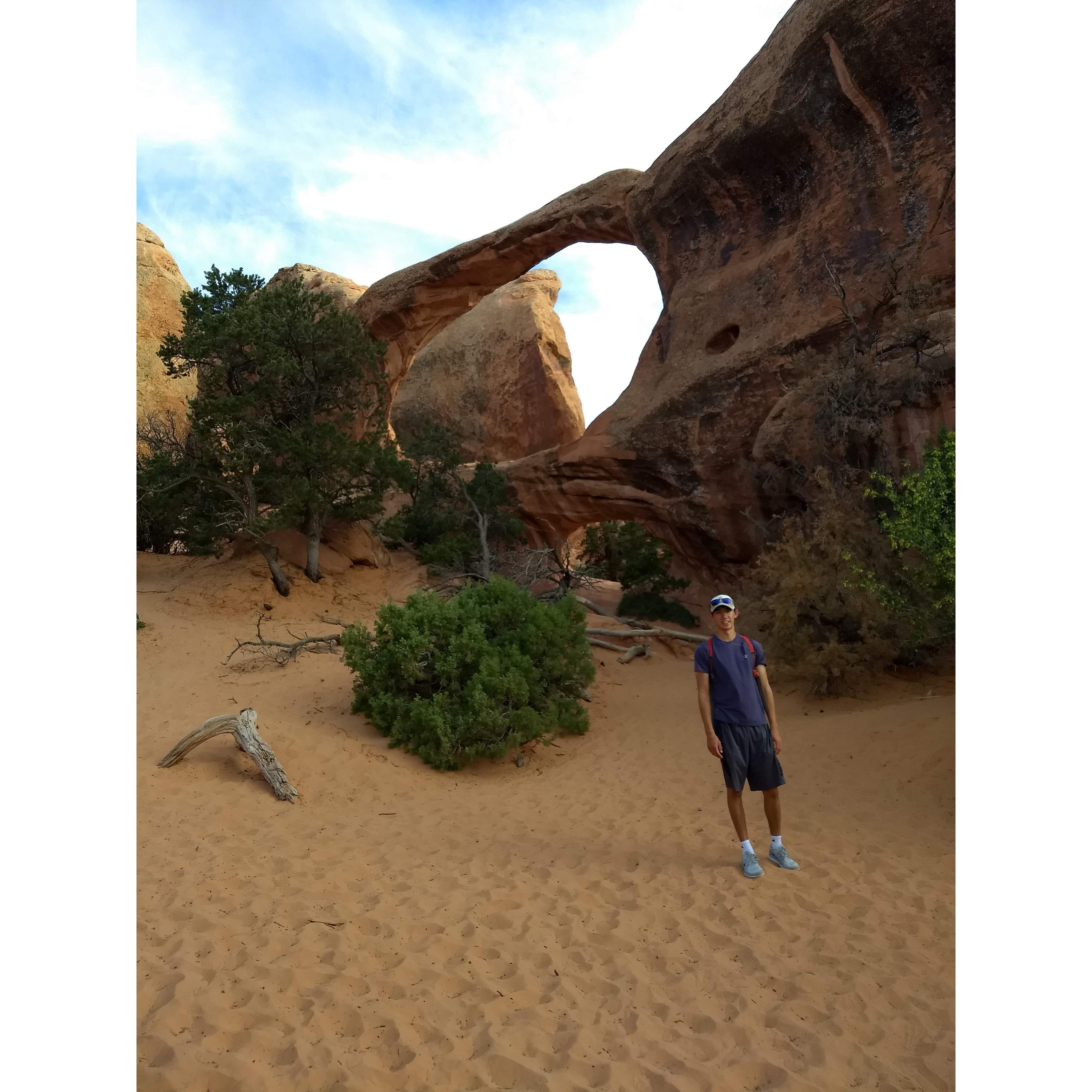 William enjoying Arches National Park during our moving trip from Buhl, ID down to Chandler, AZ!