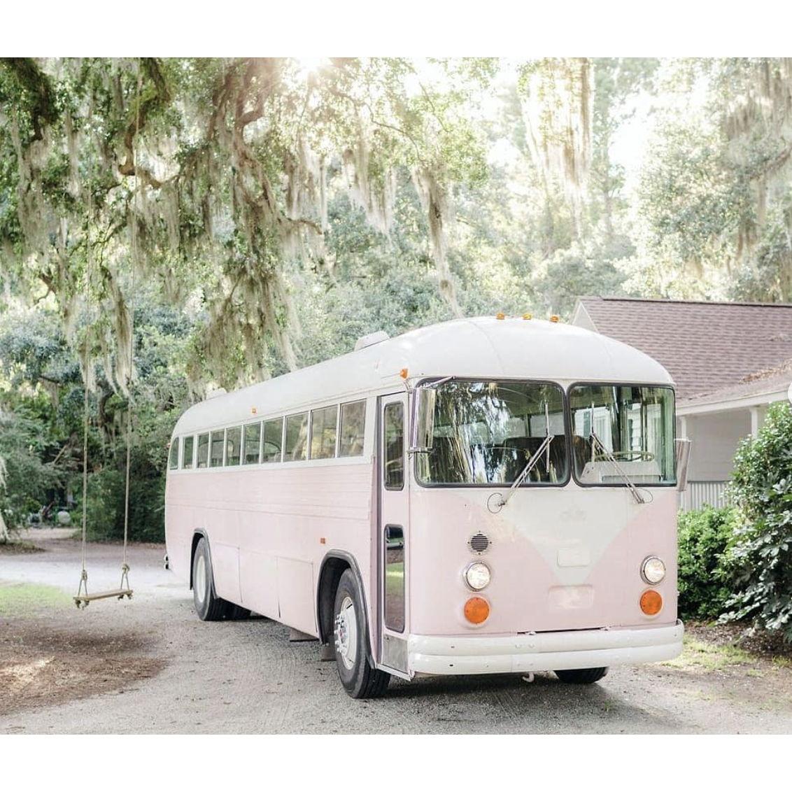 Meet "Lucy," our complimentary wedding shuttle bus!