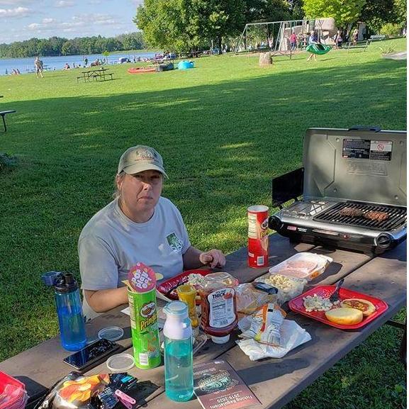 We decided to try fishing but didn't catch anything so we had burgers on the grill instead.