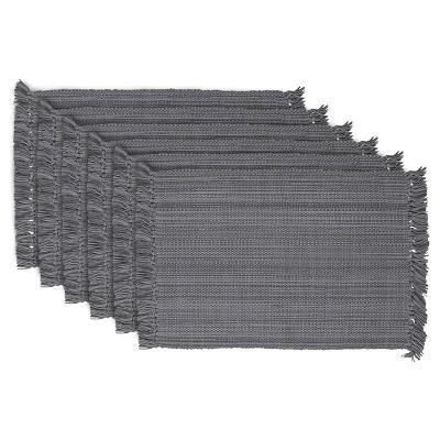 Product description page - Gray Fringe Variegated Placemats (Set Of 6) - Design Imports