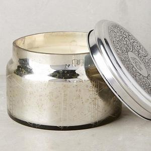 Colossal Capri Blue Mercury Glass Candle