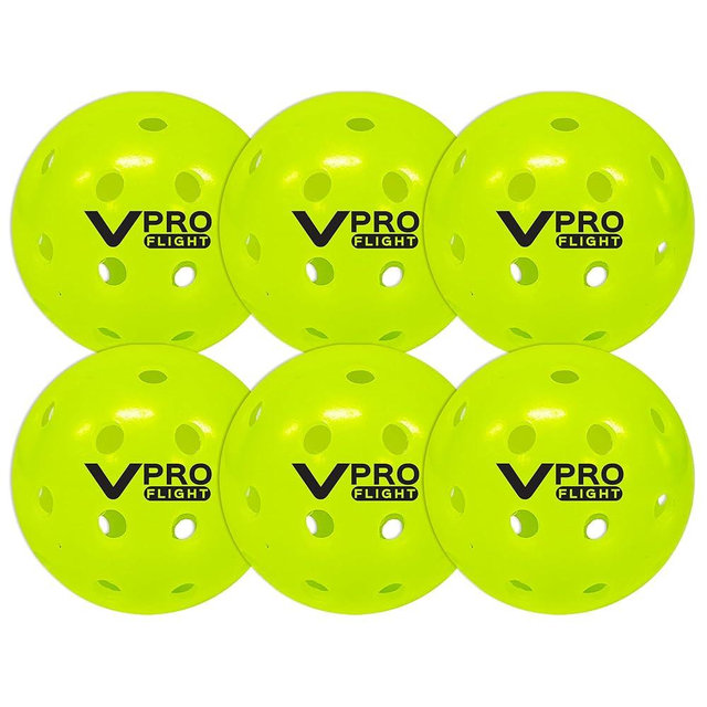 Vulcan | VPRO Flight Outdoor Pickleball Official Ball of The PPA Tour & MLP | 3, 6, 12, 36 & 100 Ball Pack | Hi-Vis Yellow