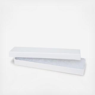 Cotton-Filled White Long Rectangular Jewelry Boxes, Set of 6