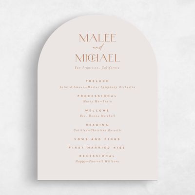 Beige Arch Wedding Program - Buenos