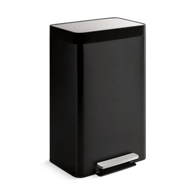 Kohler K-20940-BST 13-Gallon Step Trash Can, Black Stainless,Black Stainless Steel