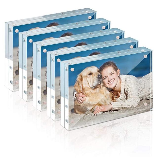 TWING Frames 4x6 Acrylic Picture Frame Set -12 + 12MM Thickness Clear Photo Frame (4 x 6 5 Pack)