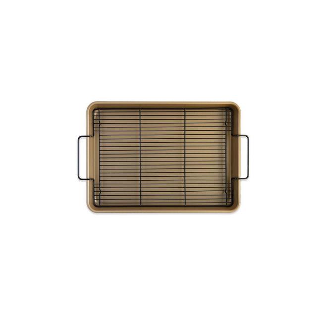 Nordic Ware Nonstick High-Sided Oven Crisp Baking Tray,Gold