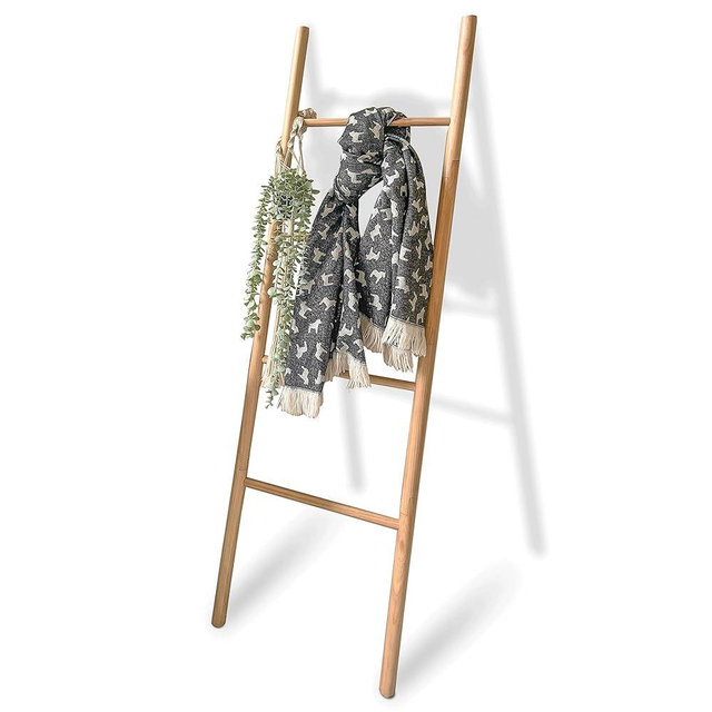 Blanket Ladders for the Living Room, 5.4 Ft, Blanket Ladder Wood, Quilt Ladder, Decorative Ladder, Ladder Blanket Holder, Farmhouse Ladder, Bathroom Ladder, Natural